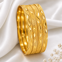 Mahavir Dye Gold Plated Designer Bangles Set