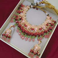 Arham Designer Polki Kundan Necklace Set with Premium Glamorous Finish
