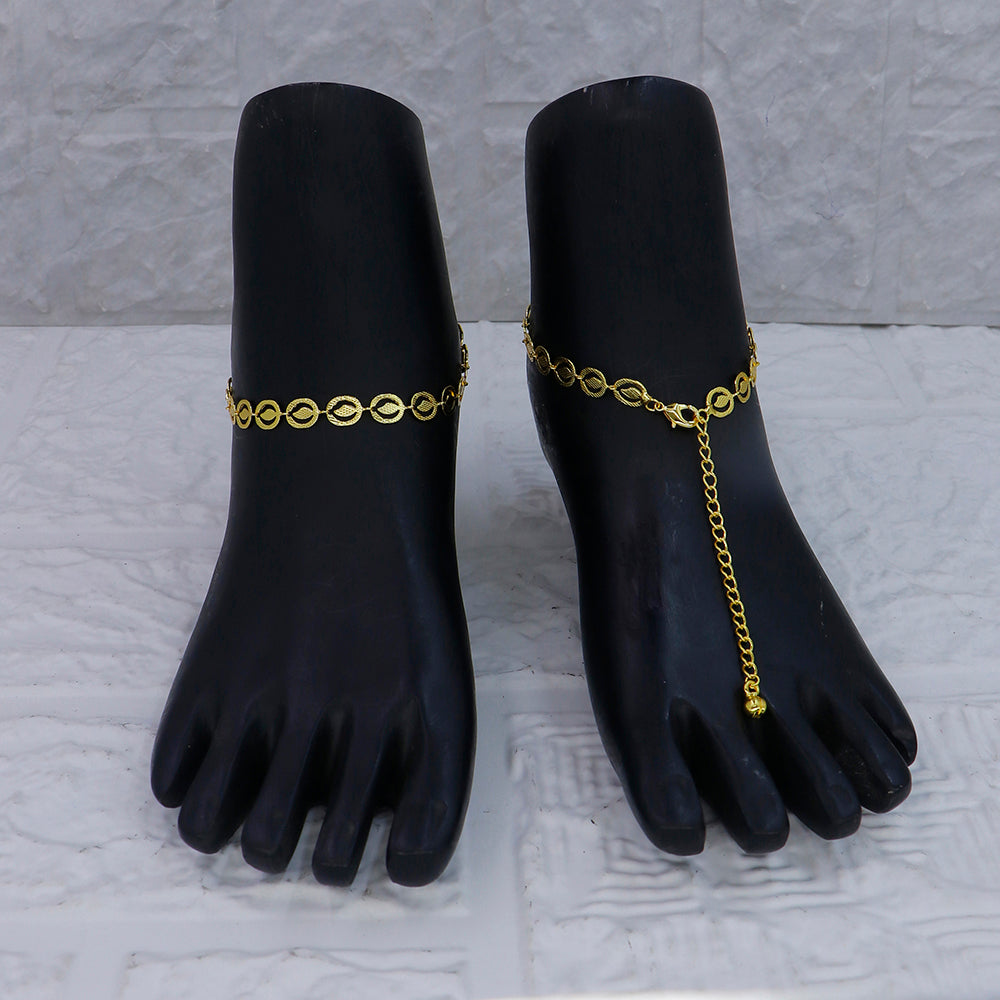 Mahavir Dye Gold Plated Traditional Payal \ Anklet  (Pack of 12)