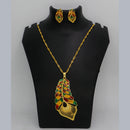 Mahavir Dye Gold Plated Meenakari Designer Chain Pendant Set