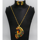 Mahavir Gold Meenakari Chain Pendant Set