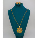 Mahavir Gold Meenakari Chain Pendant Set