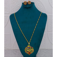 Mahavir Dye Gold Plated Designer Chain Pendant Set  (Pack of 12)