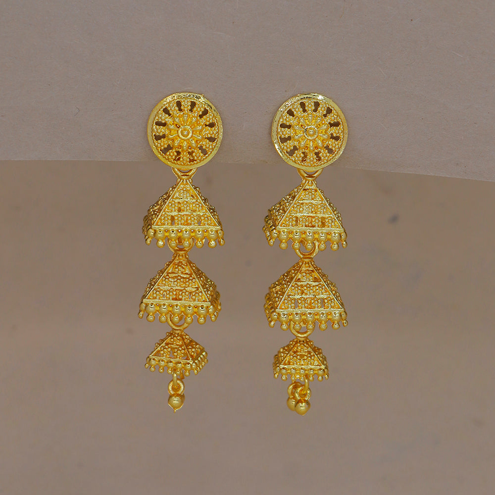 Mahavir DIY Gold Plated Traditional Jhumki Earrings (Pack of 12)
