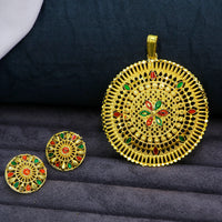 Mahavir Gold Plated Meenakari Pendant Set (Pack of 12)