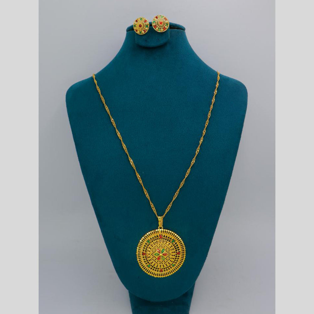 Mahavir Dye Gold Plated Designer Chain Pendant Set (Pack of 6)