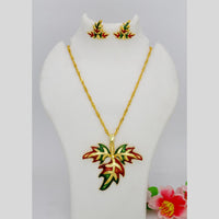 Mahavir Dye Gold Plated Meenakari Designer Chain Pendant Set (Pack of 6)