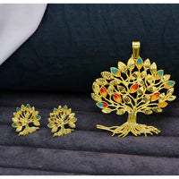 Mahavir Gold Plated Meenakari Pendant Set (Pack of 12)