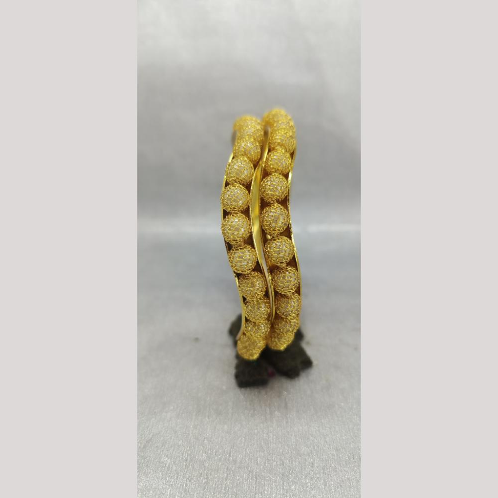 Amity Arts Gold Plated Pearl Bangle  (2 Piece)