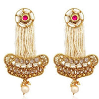 Darshana Jewels AD Stone Pearl Copper Dangler Earrings
