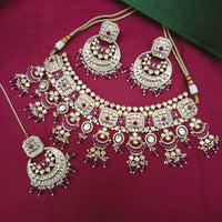 Arham Designer Polki Kundan Necklace Set with Premium Glamorous Finish