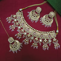 Arham Designer Polki Kundan Necklace Set with Premium Glamorous Finish