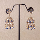 Saloni Fashion Jewellery Modish Flower Shape Black Uncut Kundan Stone Antique Gold Plated Jhumki Earring For Women and Girls