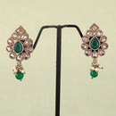 Saloni Fashion Jewellery Lovely Oval Shape Green Uncut Kundan Stone Antique Gold Plated Jhumki Earring For Women and Girls