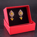 Saloni Fashion Jewellery Marvellous Oval Shape Yellow Uncut Kundan Stone Antique Gold Plated Jhumki Earring For Women and Girls