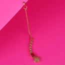 Saloni Fashion Jewellery Charming Flower and Circle Shape Uncut Kundan Stone 18 KT Gold Plated Brass Choker Necklace Set For Women and Girls