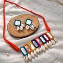 Handcrafted Mirror & Cowrie Shell Choker Set | Multicolor Thread Work | Navratri Special by Handmade For Her 
