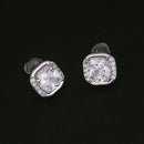 Saloni Fashion Jewellery Excellent Center Studded CZ Silver and Gold Plated Combo Set of 2 Stud Earring For Women