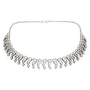Etnico Silver Plated Cubic Zirconia American Diamond Necklace & Earrings Jewellery Set for Women