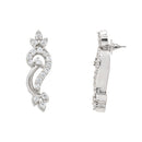 Etnico Silver Plated Cubic Zirconia American Diamond Necklace & Earrings Jewellery Set for Women