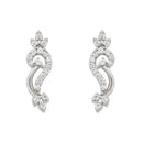 Etnico Silver Plated Cubic Zirconia American Diamond Necklace & Earrings Jewellery Set for Women