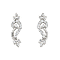 Etnico Silver Plated Cubic Zirconia American Diamond Necklace & Earrings Jewellery Set for Women