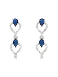 Etnico Stylish Silver Plated Cubic Zirconia American Diamond CZ AD Necklace Jewellery Set For Women