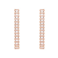 Etnico Rose Gold Plated Cubic Zirconia American Diamond Necklace & Earrings Jewellery Set for Women