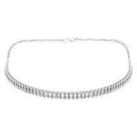 Etnico Cubic Zirconia American Diamond Necklace & Earrings Jewellery Set for Women