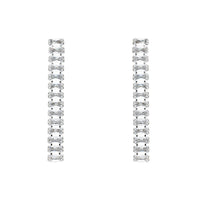 Etnico Cubic Zirconia American Diamond Necklace & Earrings Jewellery Set for Women