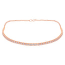 Etnico Rose Gold Plated Cubic Zirconia American Diamond Necklace With Earrings Jewellery Set for Women