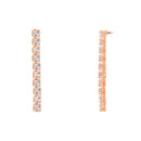 Etnico Rose Gold Plated Cubic Zirconia American Diamond Necklace With Earrings Jewellery Set for Women