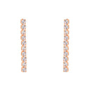 Etnico Rose Gold Plated Cubic Zirconia American Diamond Necklace With Earrings Jewellery Set for Women