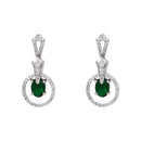 Etnico Silver Plated Cubic Zirconia American Diamond Necklace & Earrings Jewellery Set for Women