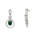 Etnico Silver Plated Cubic Zirconia American Diamond Necklace & Earrings Jewellery Set for Women