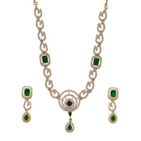Etnico Gold Plated Traditional Designer Necklace Set with Earrings