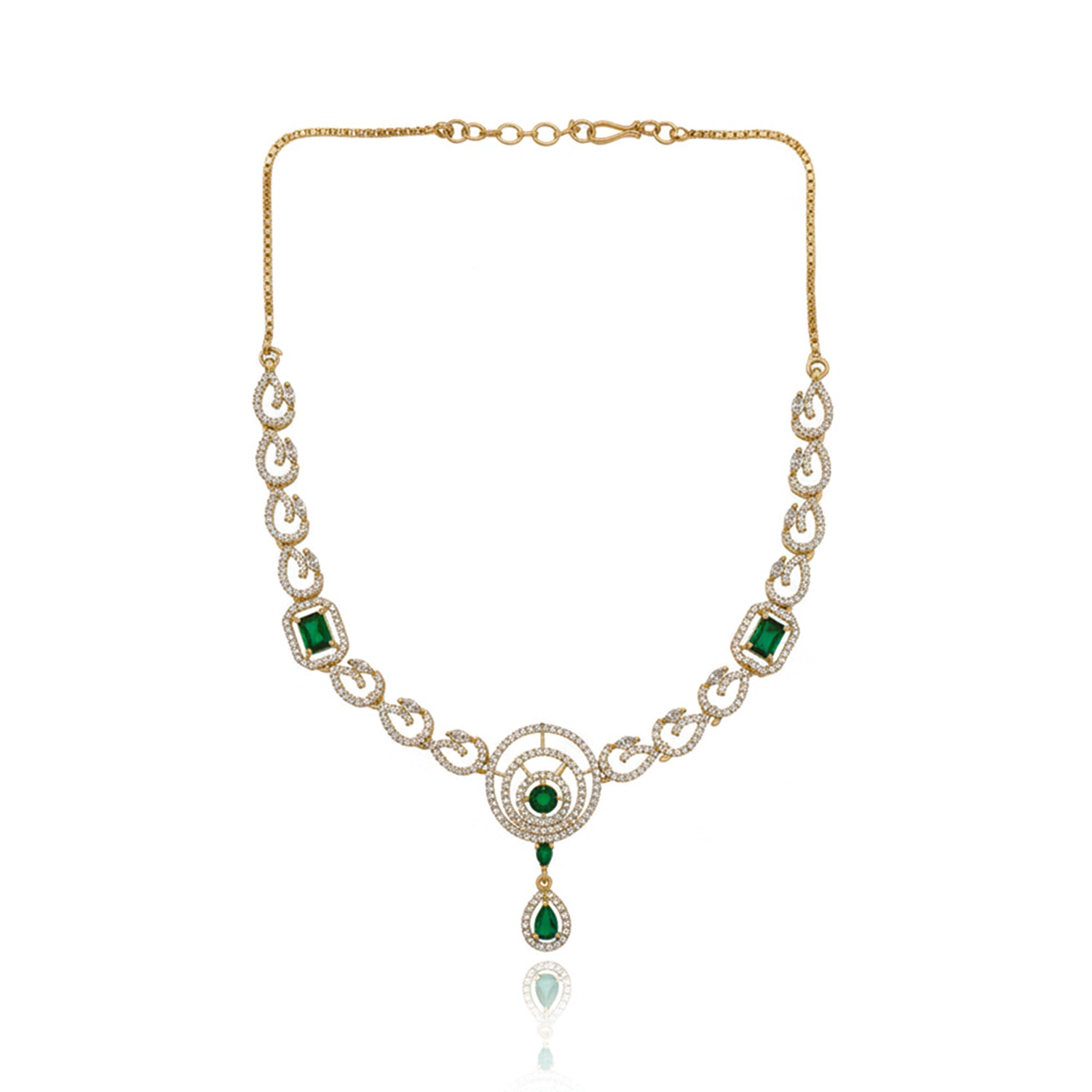 Etnico Gold Plated Traditional Designer Necklace Set with Earrings