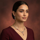 Etnico Gold Plated Traditional Designer Necklace Set with Earrings