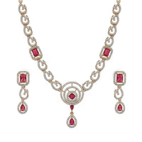 Etnico Gold Plated Traditional Designer Necklace Set with Earrings