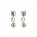 Etnico Gold Plated American Diamond Cubic Zirconia Necklace Set with Earrings