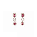 Etnico Gold Plated American Diamond Cubic Zirconia Necklace Set with Earrings