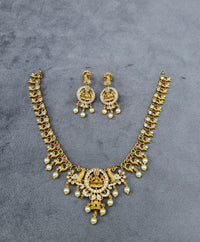 LAFZ  Ornate Goddess Lakshmi AD Necklace with Pearls