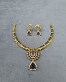 LAFZ Ethereal Mint Gold-Plated AD Necklace Set