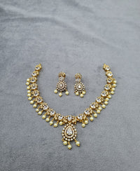 LAFZ Royal Emerald Gold-Plated AD Necklace Set