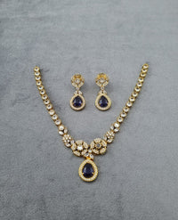LAFZ Teardrop Pendant Necklace & Matching Drop Earrings