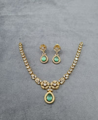LAFZ Teardrop Pendant Necklace & Matching Drop Earrings