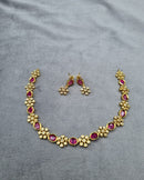 LAFZ Gold-Tone Oval & Floral AD Jewelry Set