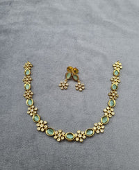 LAFZ Gold-Tone Oval & Floral AD Jewelry Set