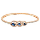 Etnico Stylish Rose Gold PlatedCubic Zirconia American Diamond Adjustable Bracelet For Women