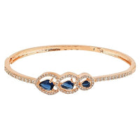 Etnico Stylish Rose Gold PlatedCubic Zirconia American Diamond Adjustable Bracelet For Women